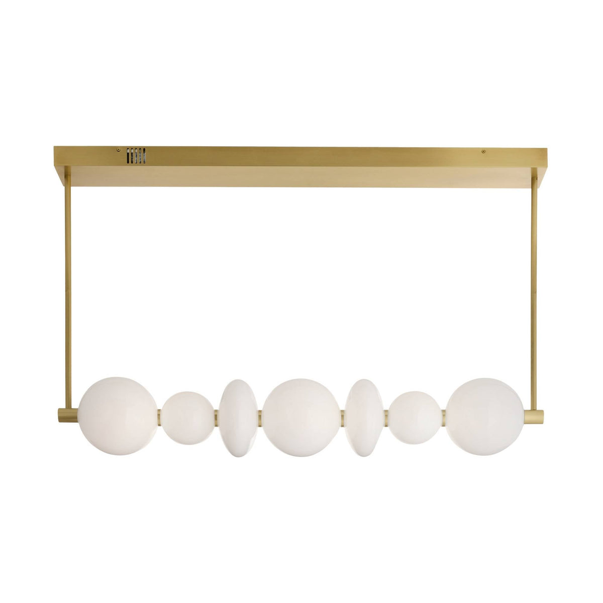 Sculptural Raphael Linear Chandelier – White — view 1