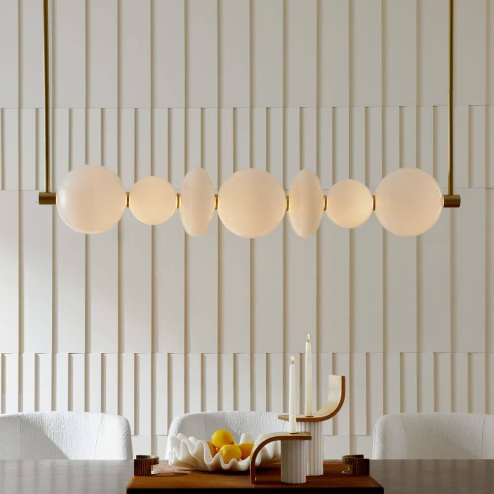 Sculptural Raphael Linear Chandelier – White — view 2