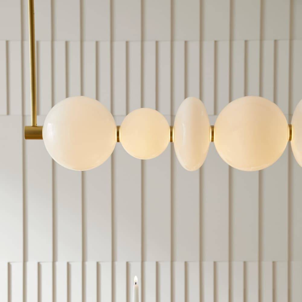 Sculptural Raphael Linear Chandelier – White — view 3