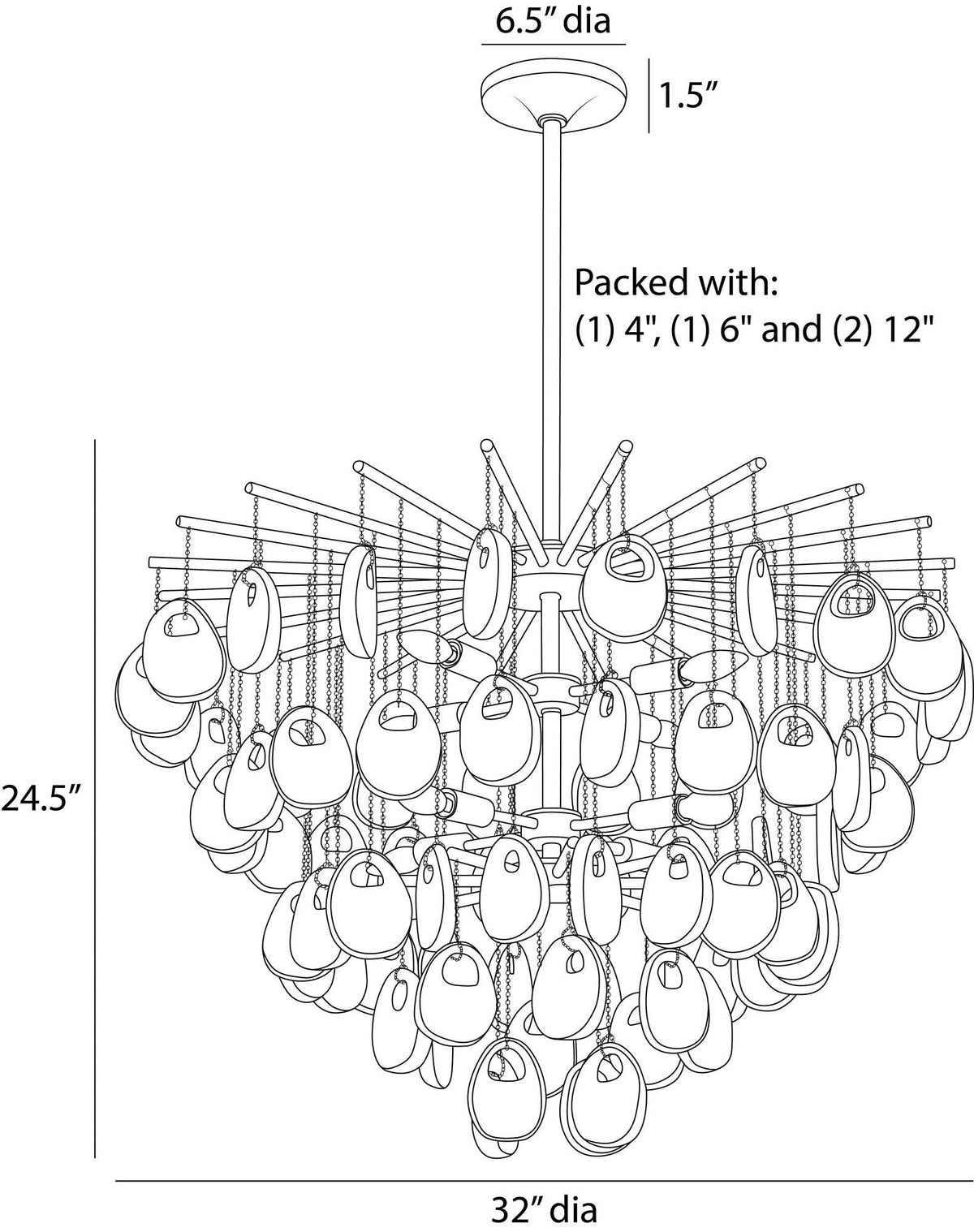 Sculptural Jacqueline Chandelier — view 15