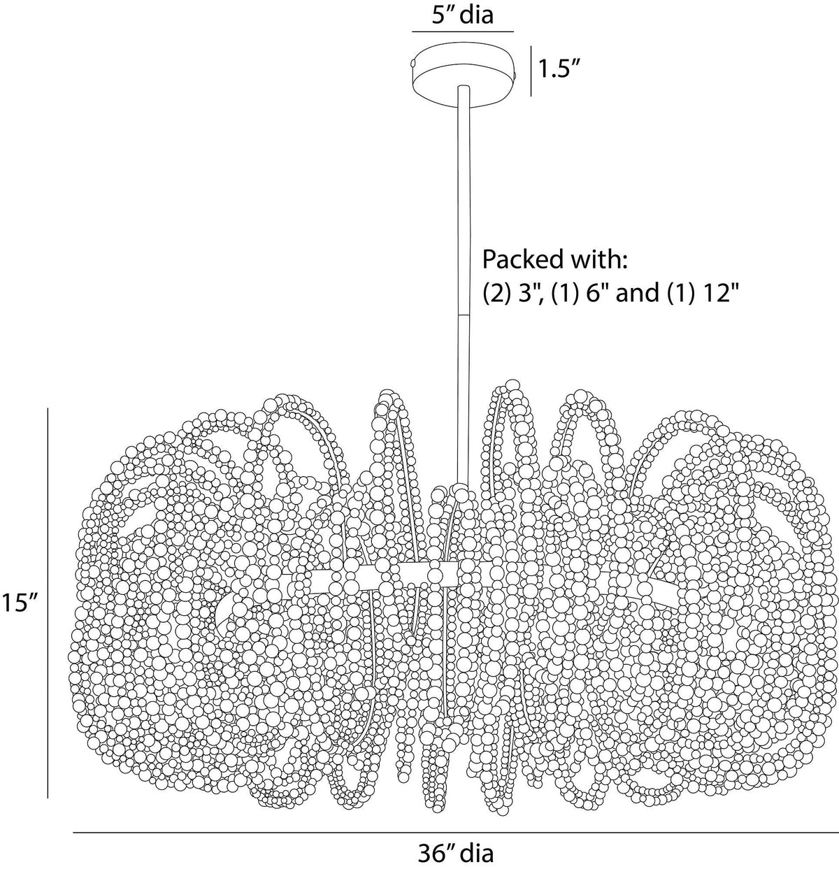 Sculptural Keely Chandelier — view 13