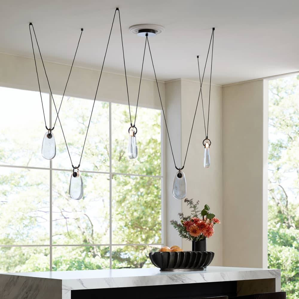 Sculptural Melt Chandelier – Gray — view 2