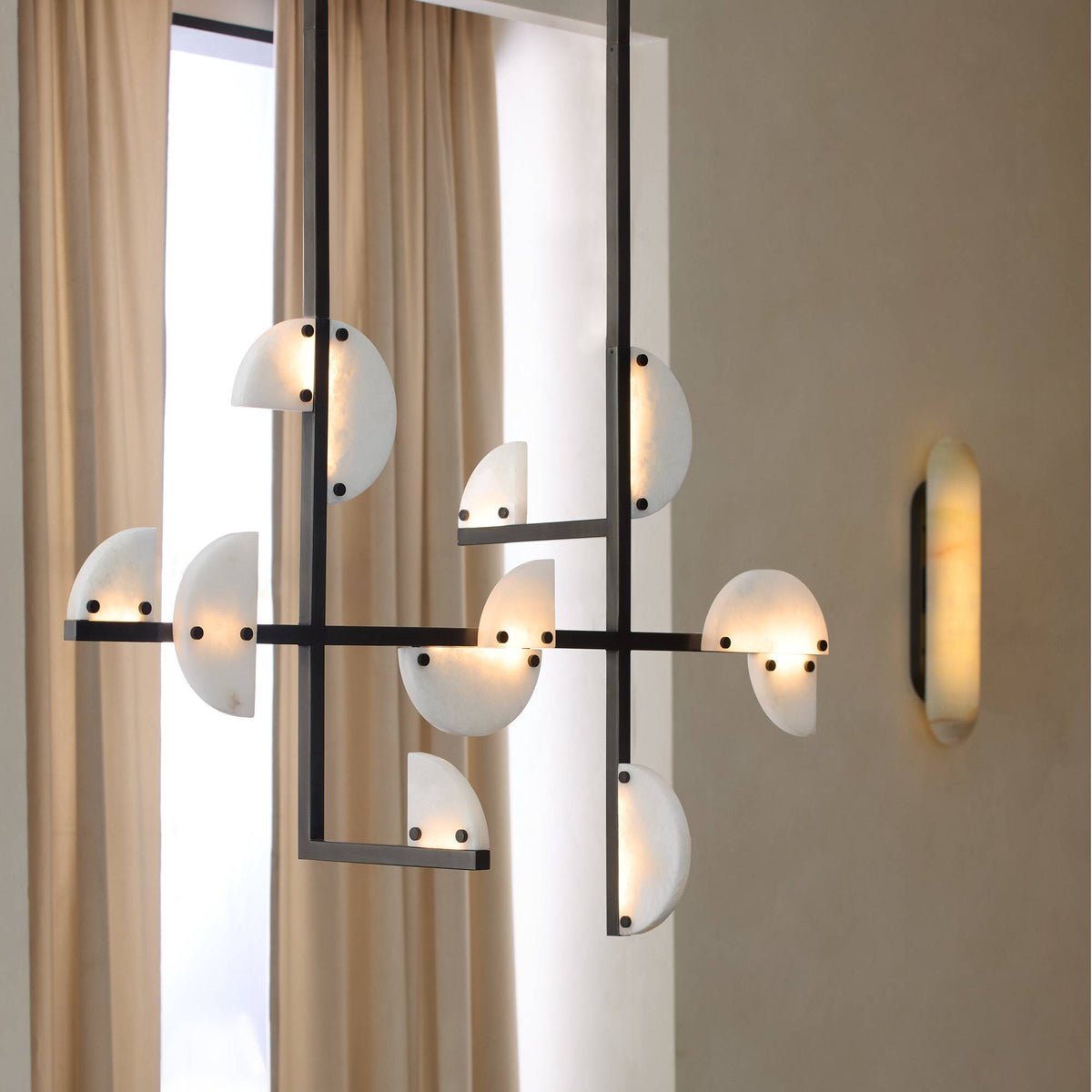 Signature Nova Alabaster Linear Chandelier — view 2