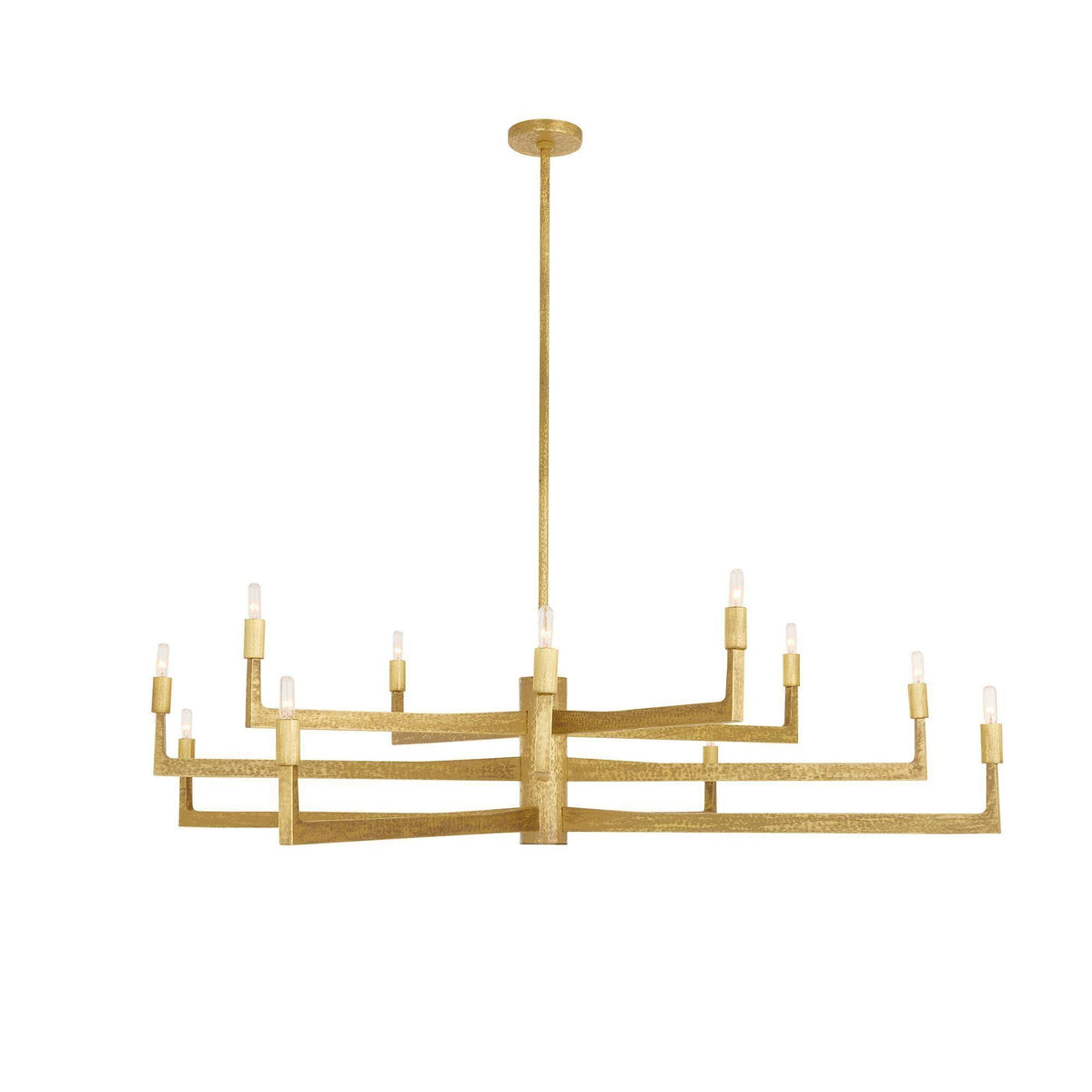 Sculptural Griff Large Chandelier – Gold — view 3
