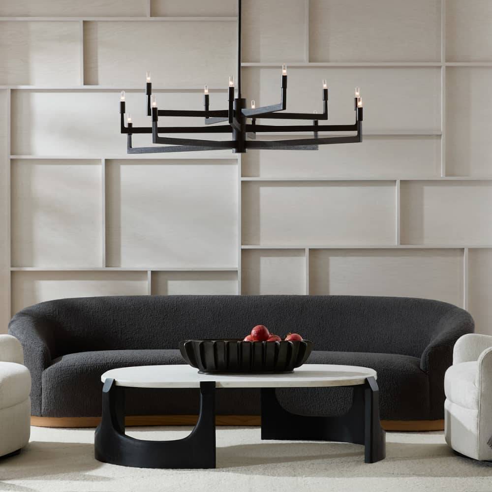 Sculptural Griff Large Chandelier – Black — view 2