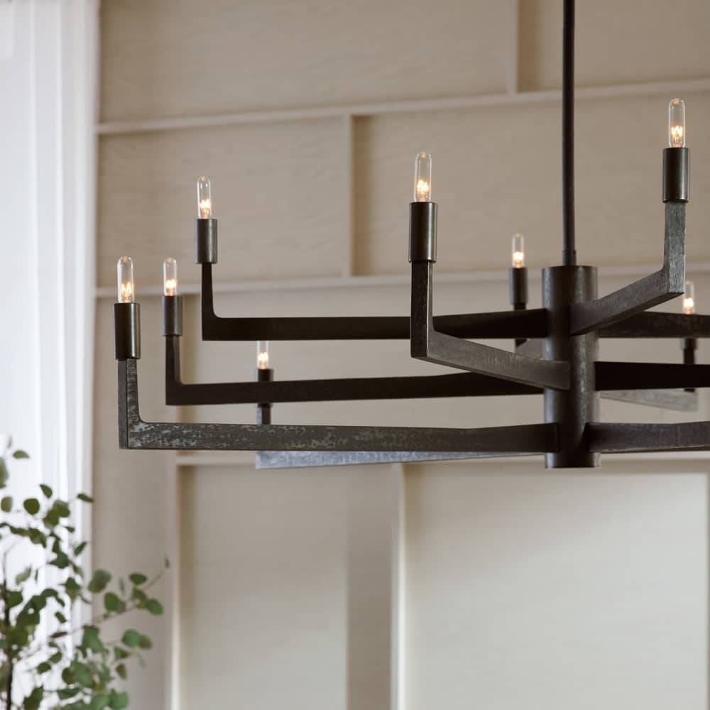 Sculptural Griff Large Chandelier – Black — view 3
