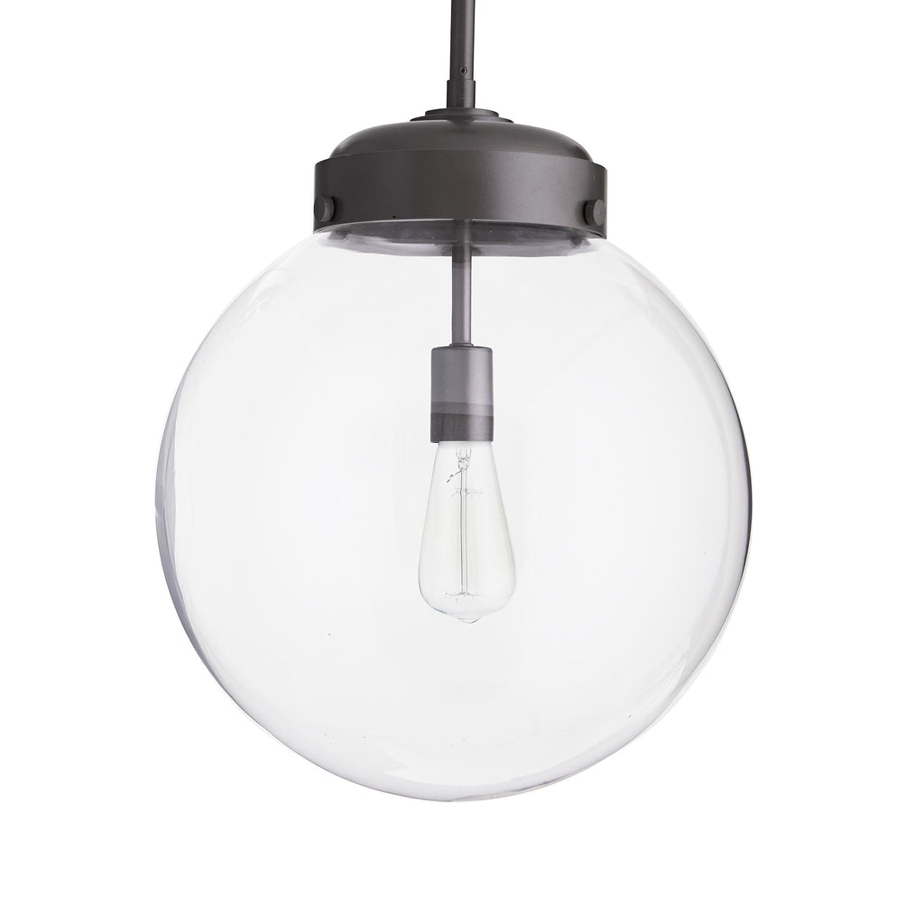Sculptural Reeves Large Outdoor Pendant – Gray — view 1