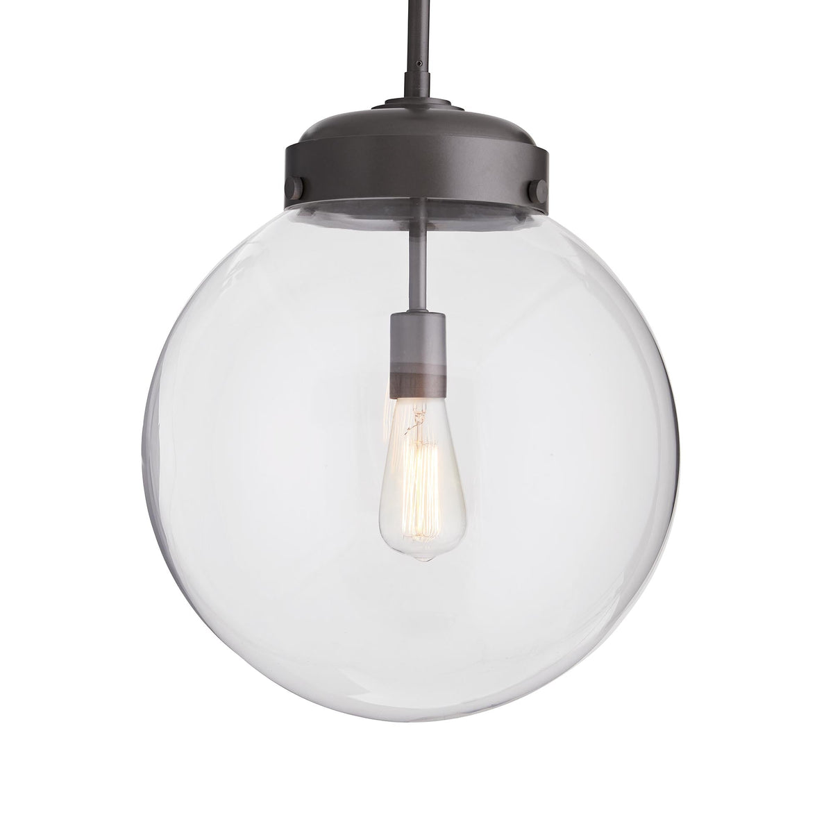Sculptural Reeves Large Outdoor Pendant – Gray — view 3