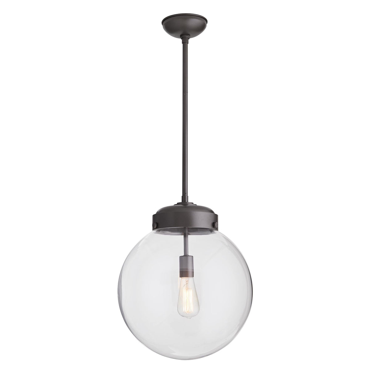 Sculptural Reeves Large Outdoor Pendant – Gray — view 5