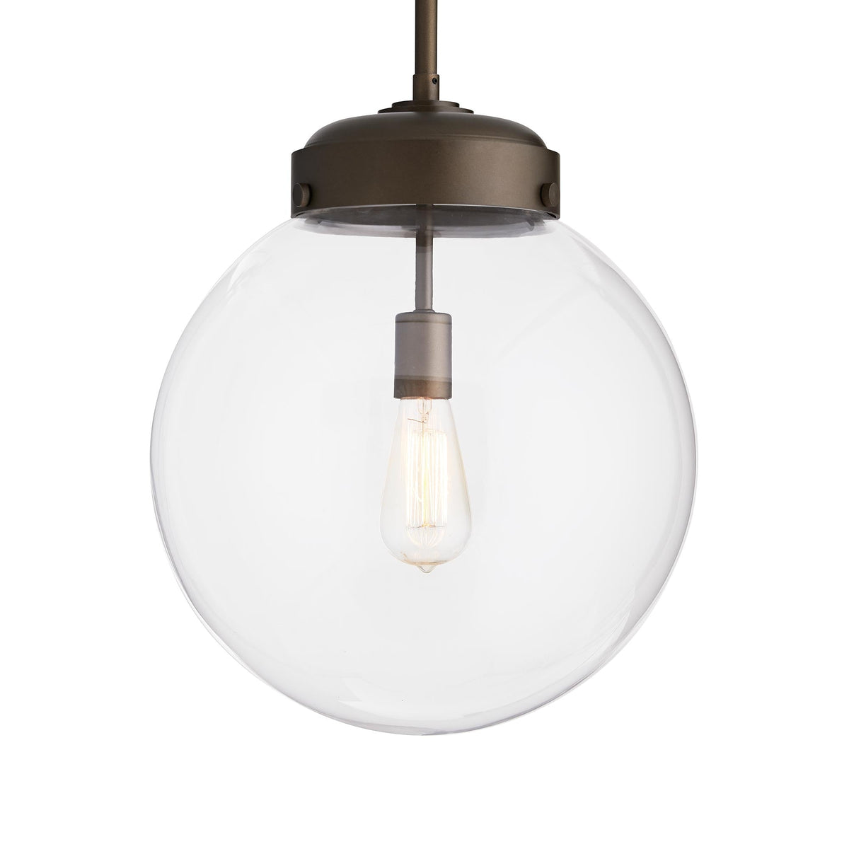 Sculptural Reeves Large Outdoor Pendant – Brown — view 2
