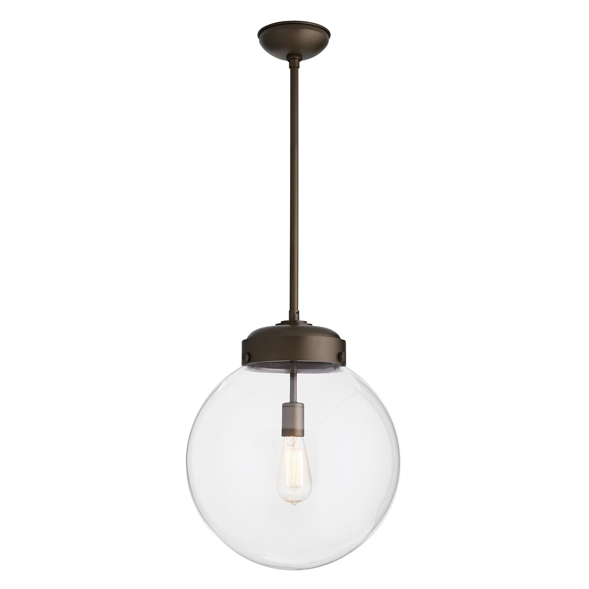 Sculptural Reeves Large Outdoor Pendant – Brown — view 4