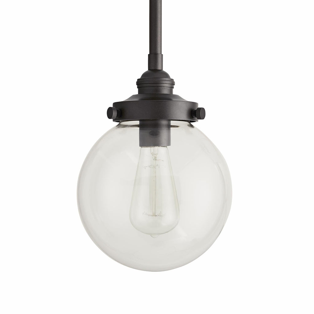 Sculptural Reeves Small Outdoor Pendant – Gray — view 1