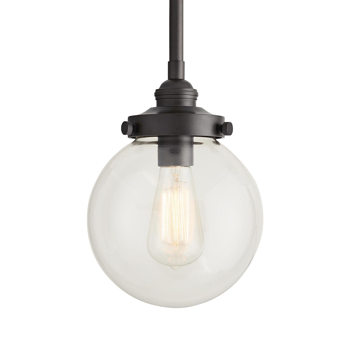 Sculptural Reeves Small Outdoor Pendant – Gray — view 2