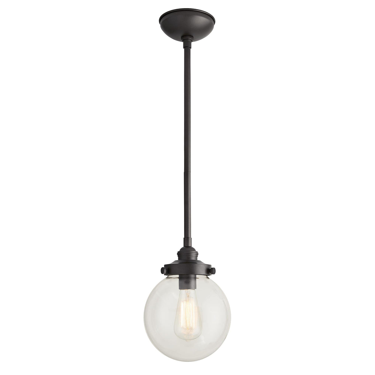 Sculptural Reeves Small Outdoor Pendant – Gray — view 4