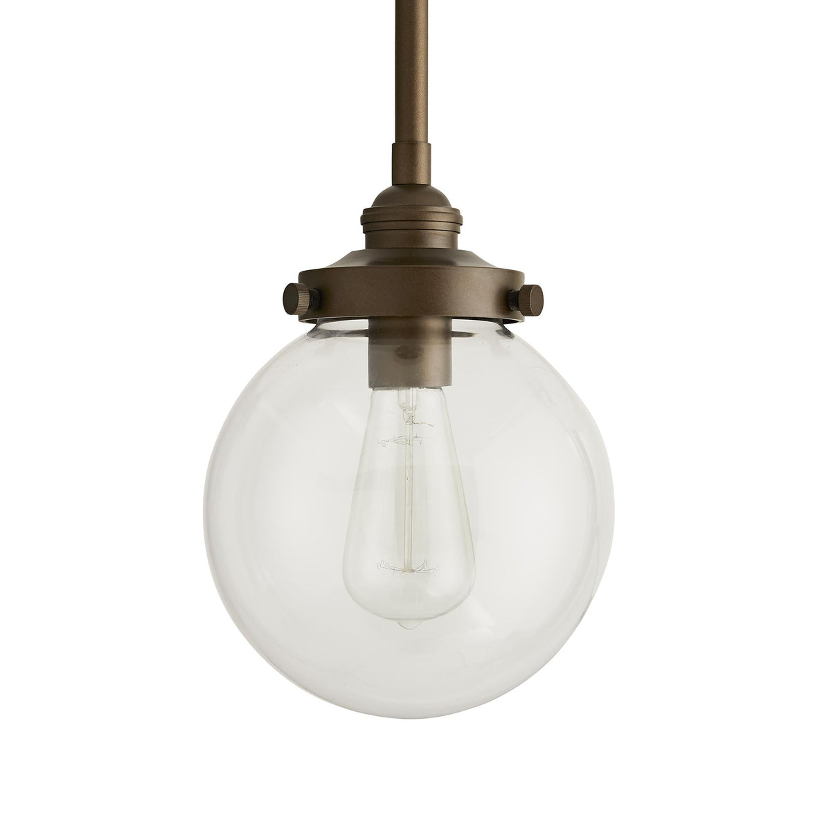 Sculptural Reeves Small Outdoor Pendant – Brown — view 1