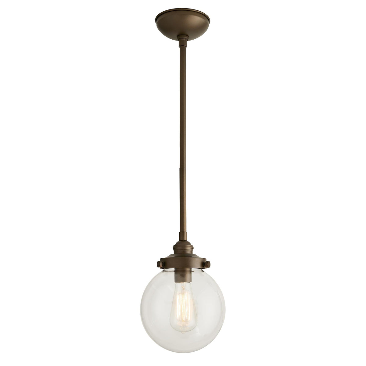 Sculptural Reeves Small Outdoor Pendant – Brown — view 4
