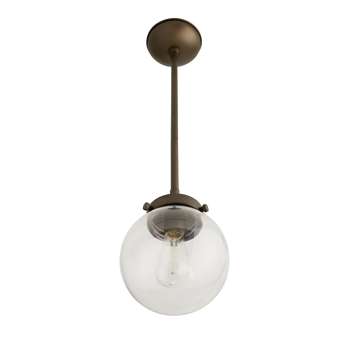 Sculptural Reeves Small Outdoor Pendant – Brown — view 5