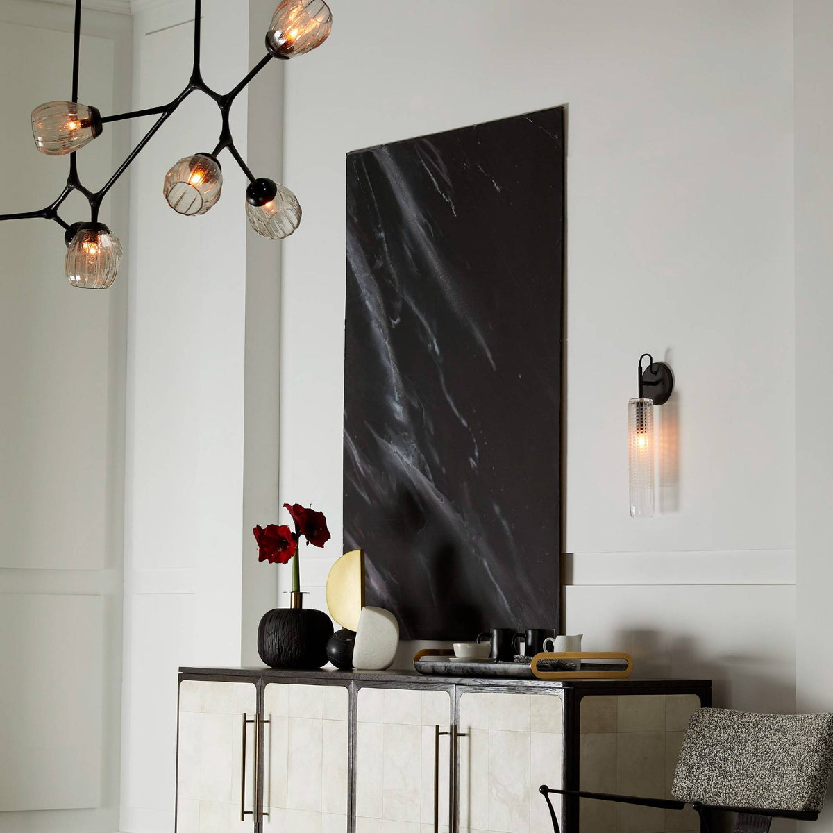 Sculptural Cut Tall Wall Sconce — view 2