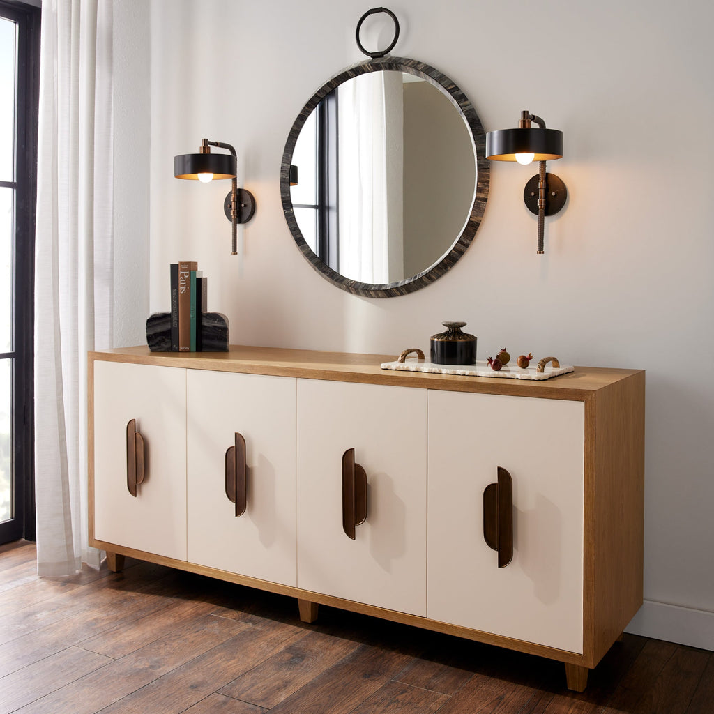 Sculptural Aaron Wall Sconce – Black — view 2