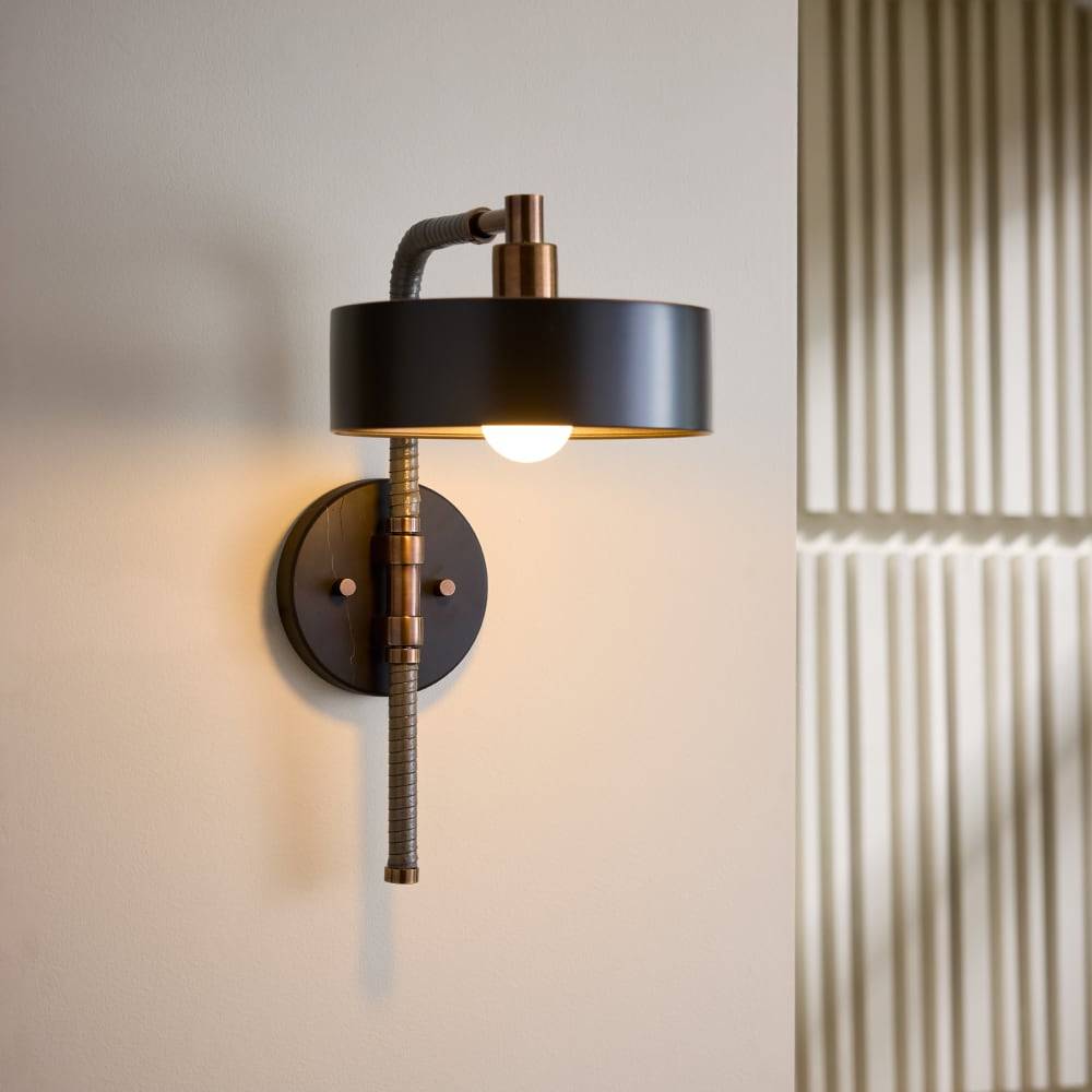 Sculptural Aaron Wall Sconce – Black — view 3