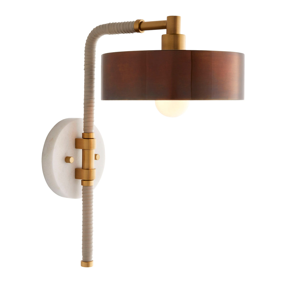 Sculptural Aaron Wall Sconce – Brown — view 4