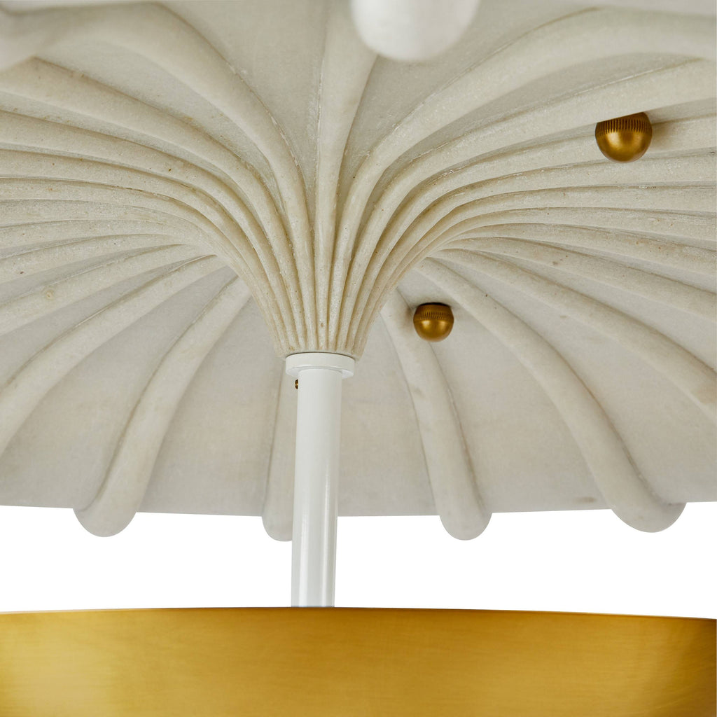 Artisan Camella Flush Mount – Antique Brass Steel, Ivory Ricestone — view 7