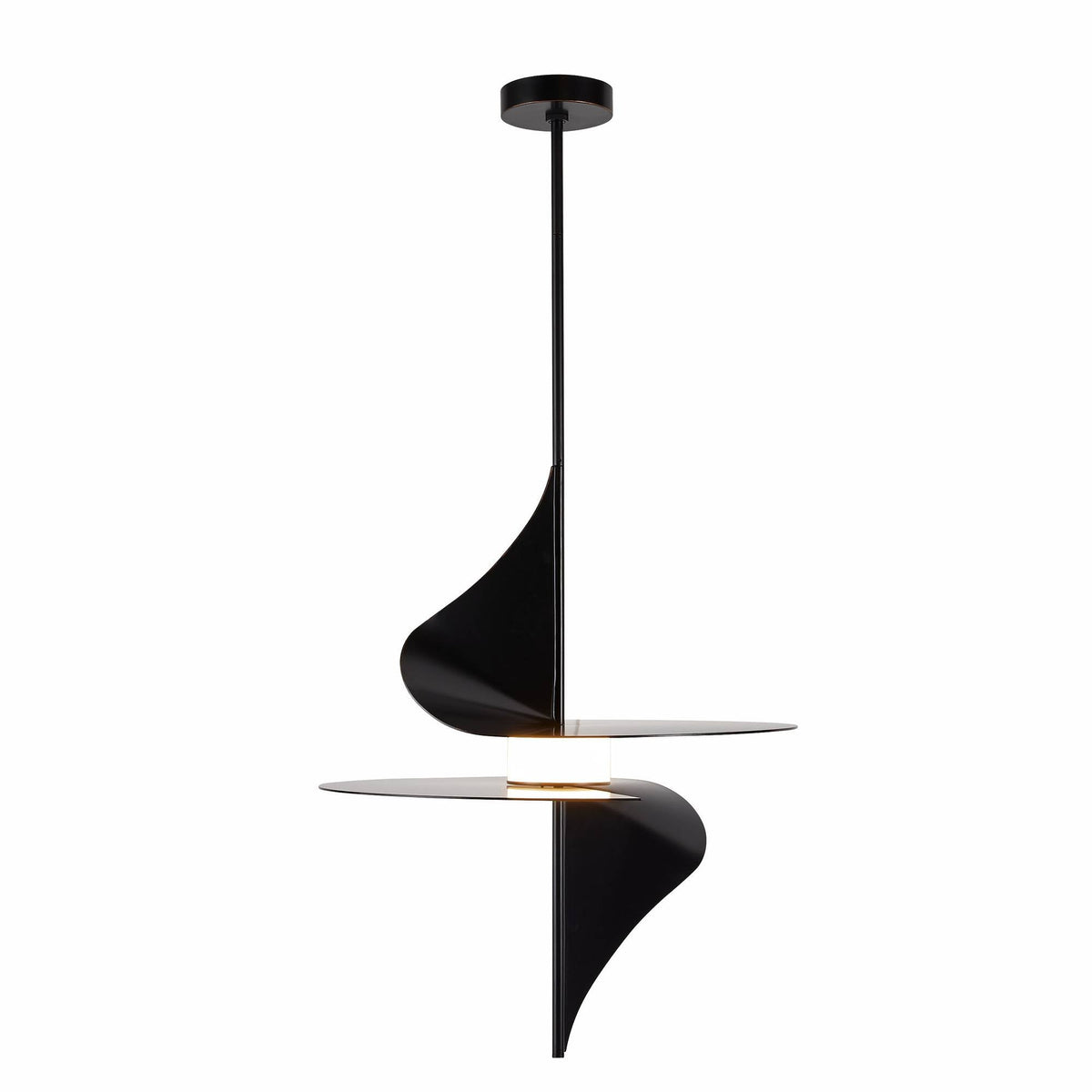 Sculptural Renly Pendant – Black — view 1