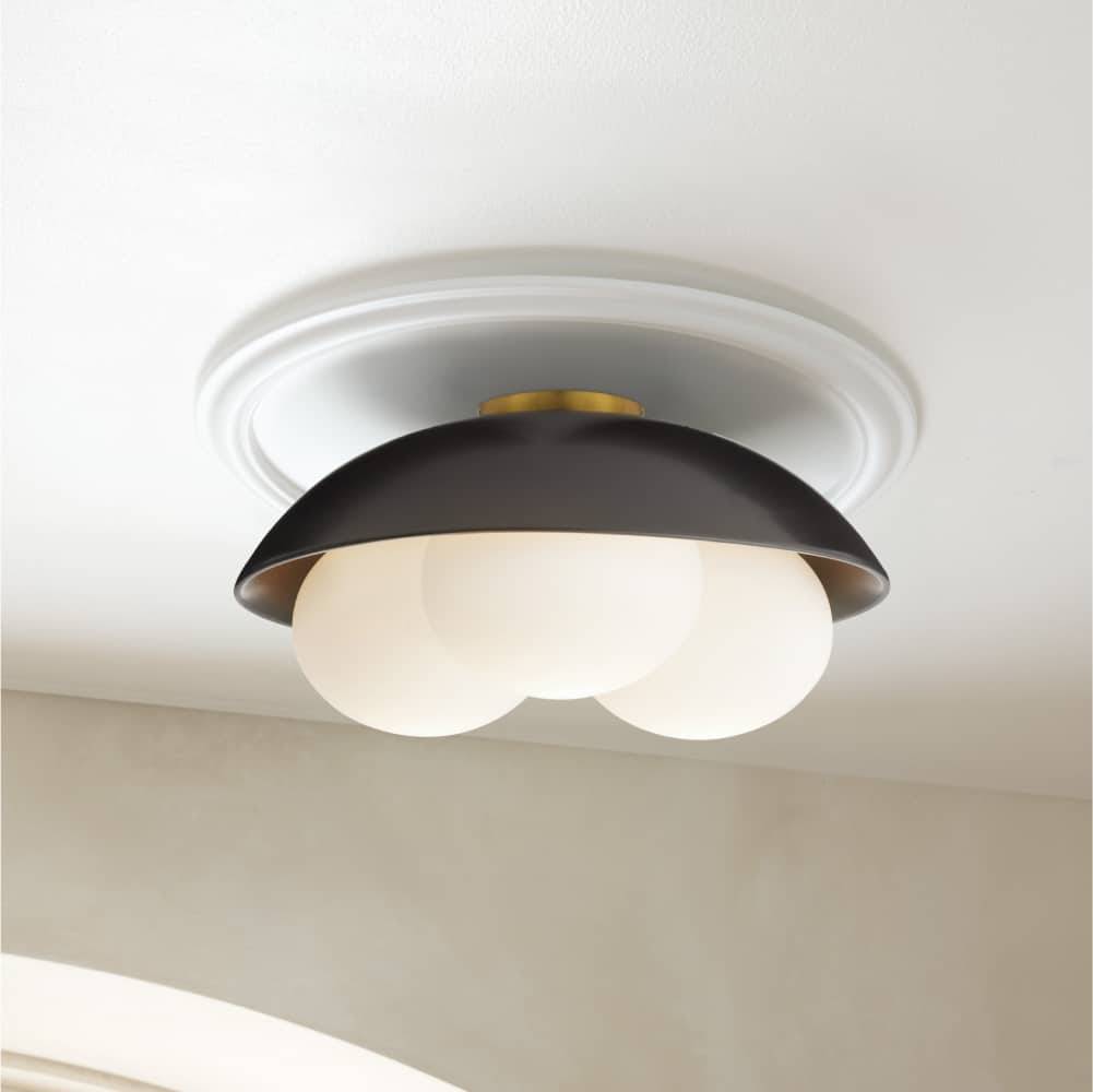 Signature Glaze Large Flush Mount – Black — view 2