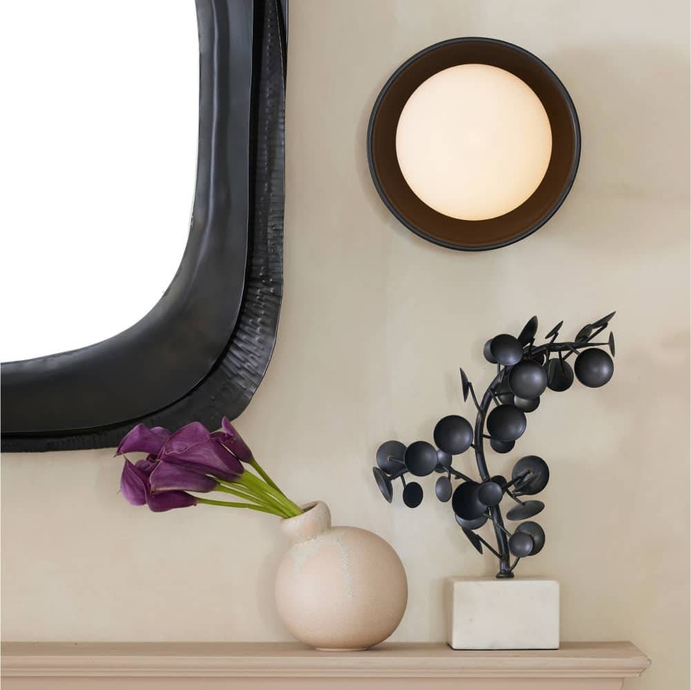 Signature Glaze Small Wall Sconce – Black — view 2