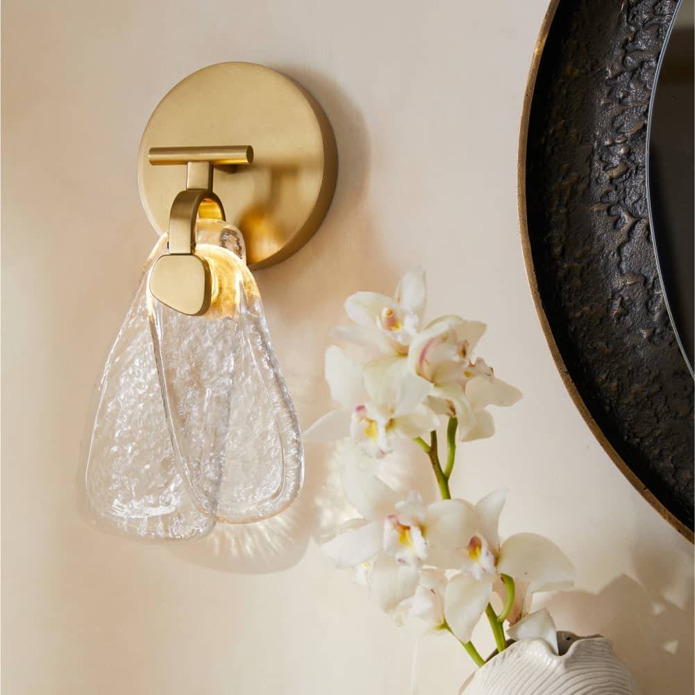Sculptural Melt Wall Sconce – Gold — view 2