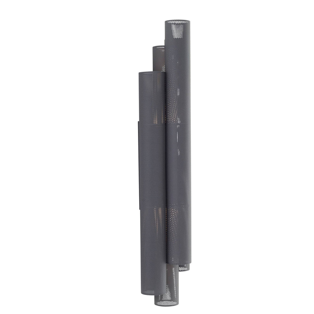 Heritage Punch Oversized Outdoor Wall Sconce – Gray — view 1