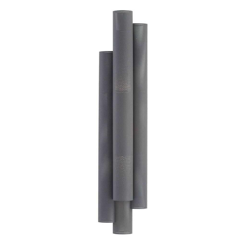 Heritage Punch Oversized Outdoor Wall Sconce – Gray — view 4