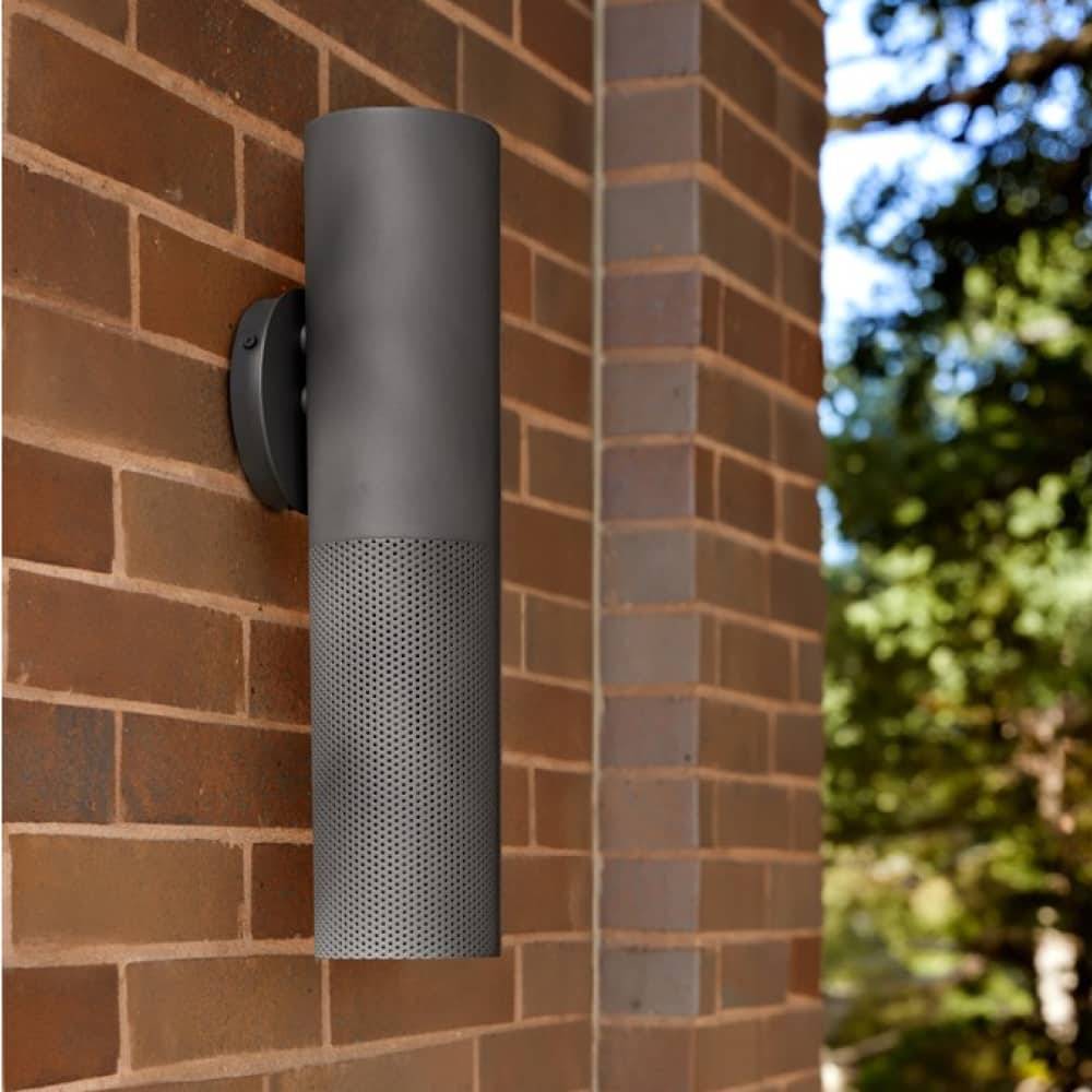 Heritage Punch Small Outdoor Wall Sconce – Gray — view 2