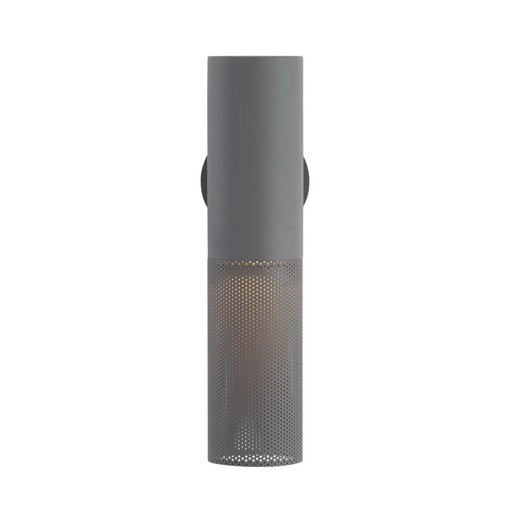 Heritage Punch Small Outdoor Wall Sconce – Gray — view 4
