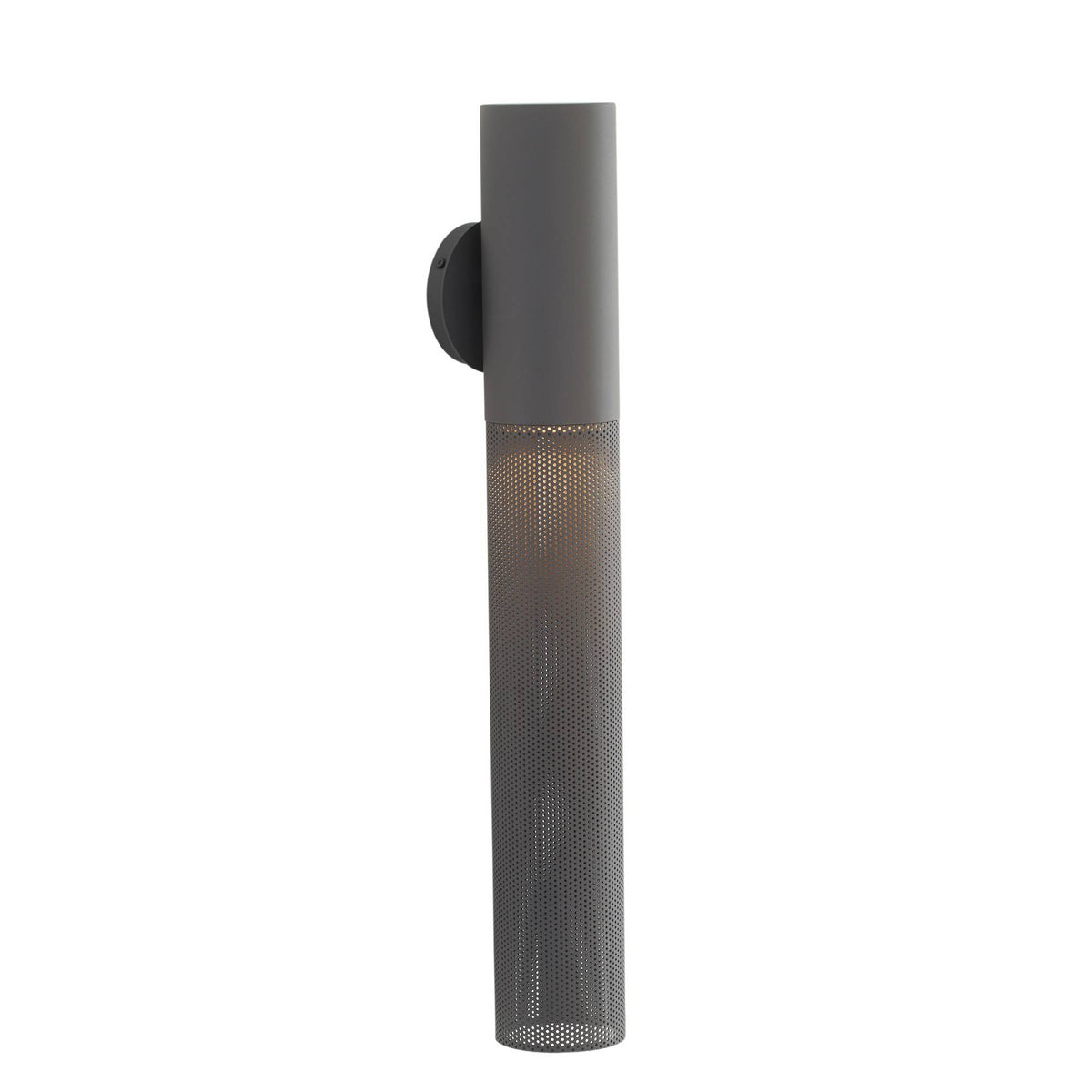 Heritage Punch Large Outdoor Wall Sconce – Gray — view 1