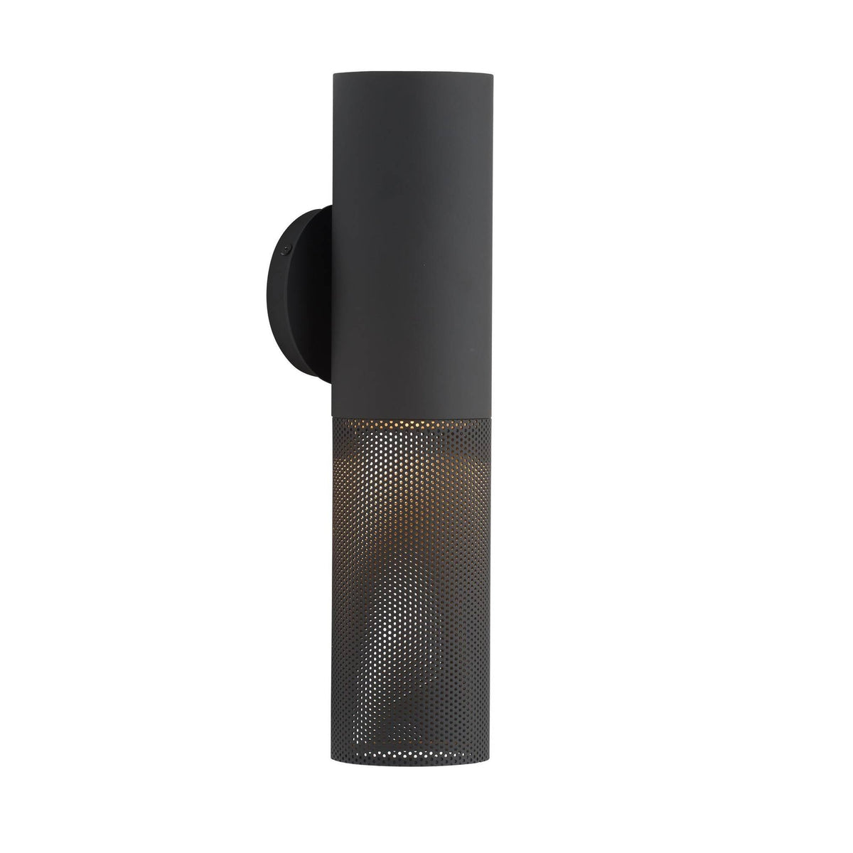 Heritage Punch Small Outdoor Wall Sconce – Black — view 1