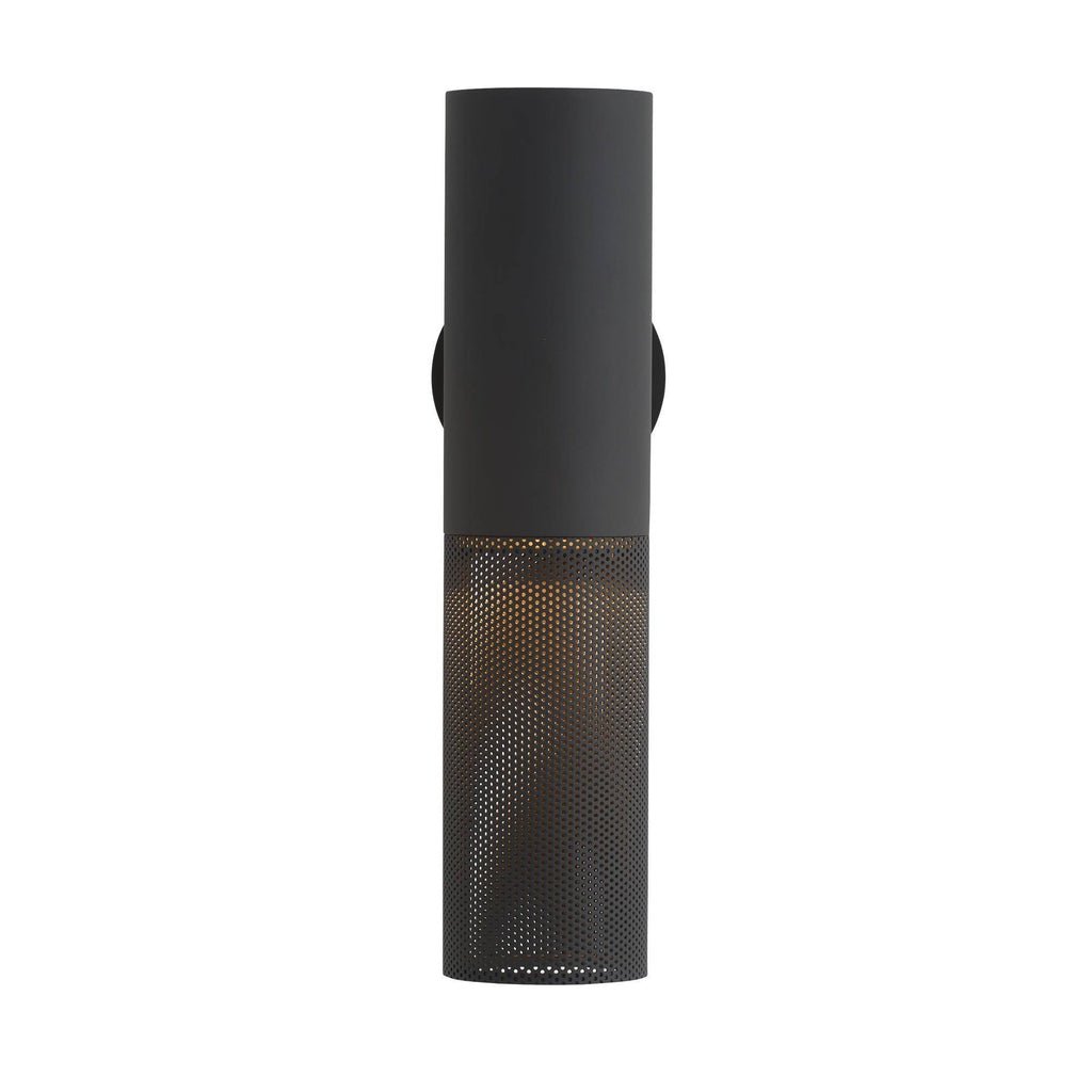 Heritage Punch Small Outdoor Wall Sconce – Black — view 3