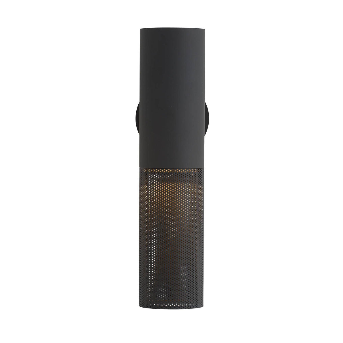 Heritage Punch Small Outdoor Wall Sconce – Black — view 3