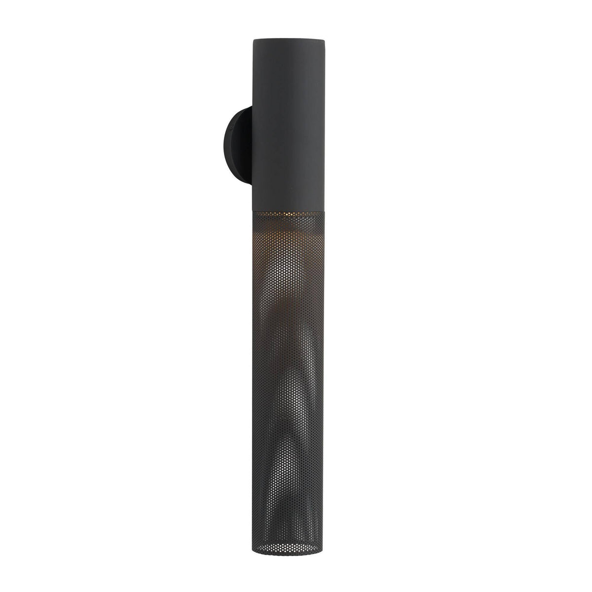 Heritage Punch Large Outdoor Wall Sconce – Black — view 1