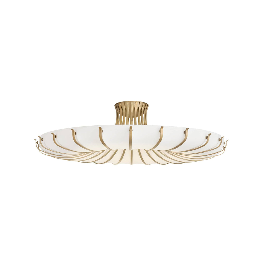 Heritage Chambers Flush Mount – Antique Brass, Steel — view 1