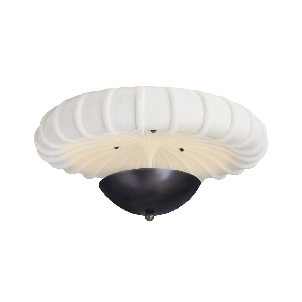 Artisan Camella Flush Mount – English Bronze Steel, Ivory Ricestone — view 4