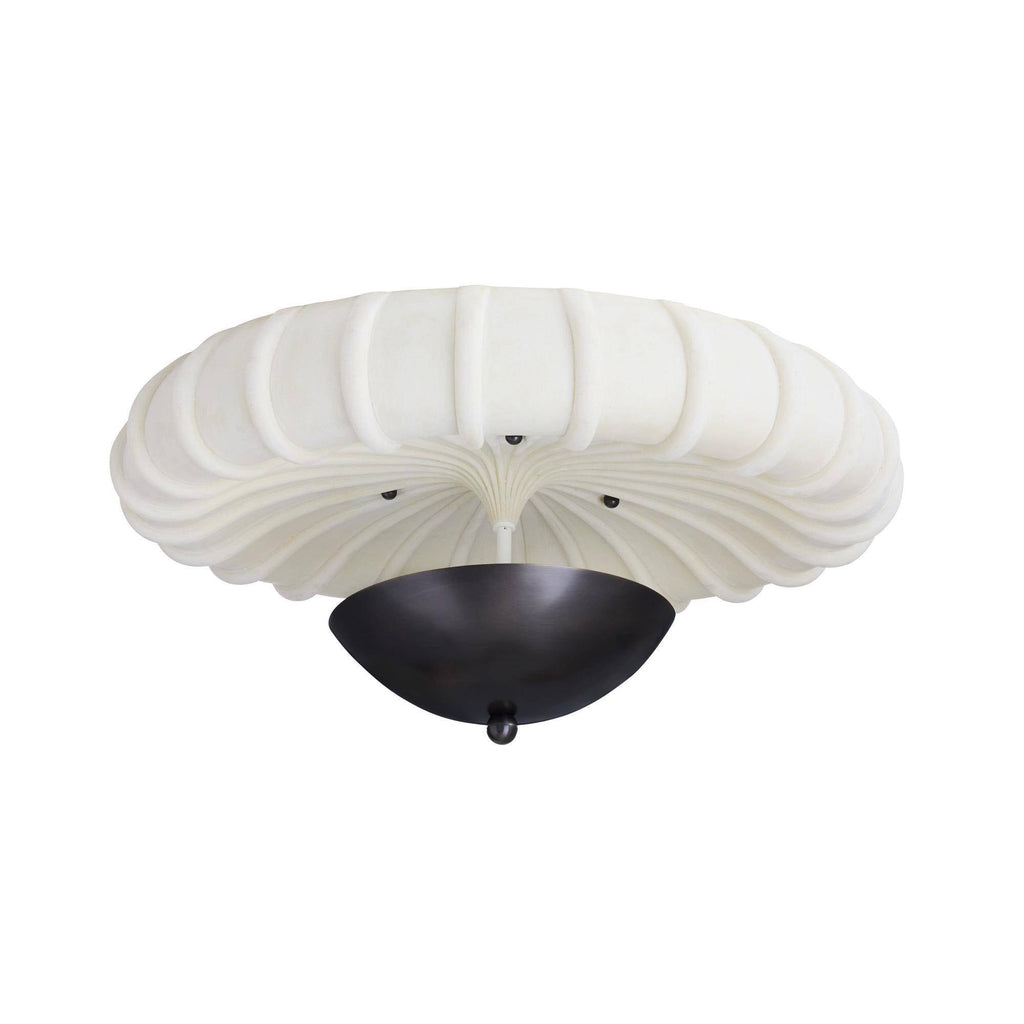Artisan Camella Flush Mount – English Bronze Steel, Ivory Ricestone — view 5