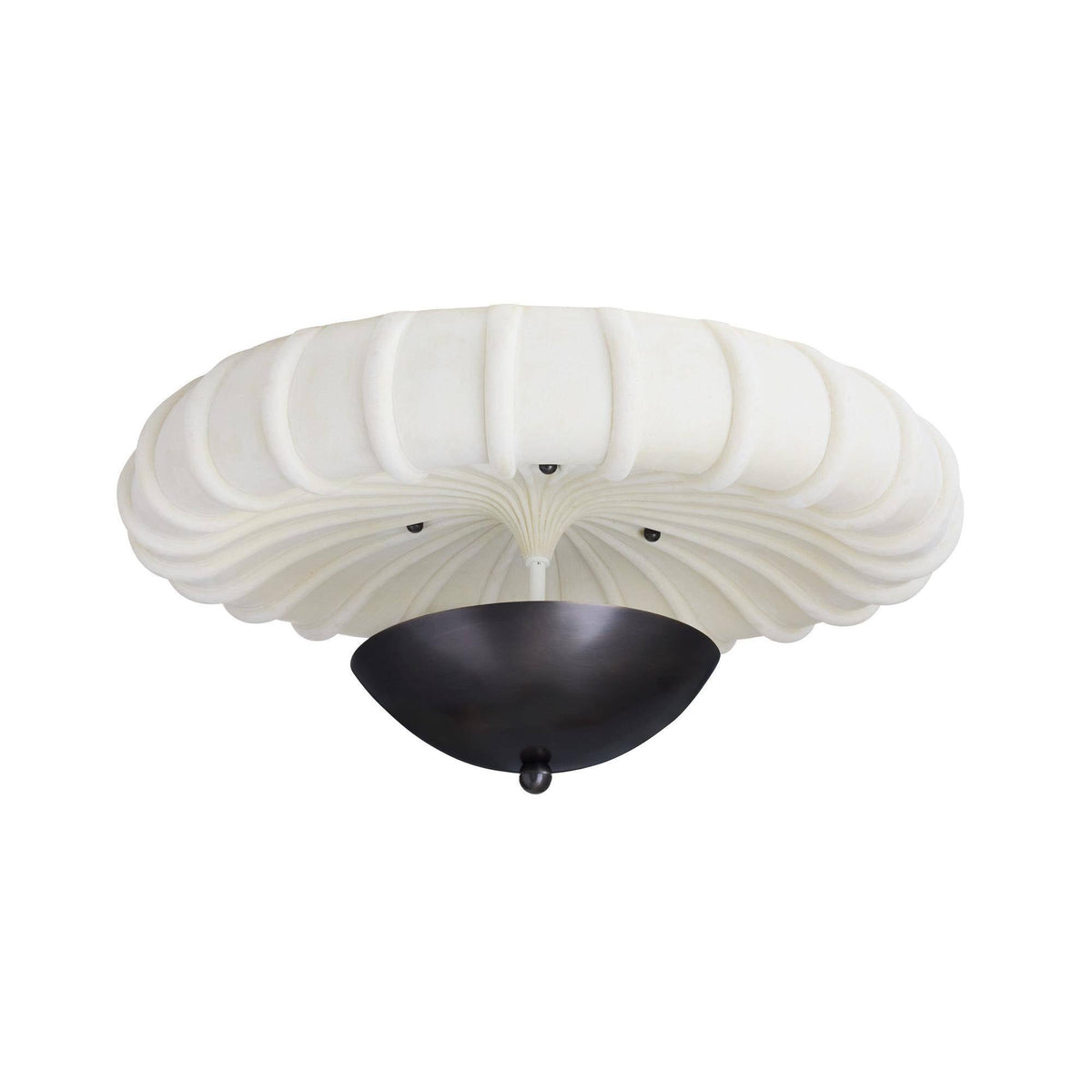 Artisan Camella Flush Mount – English Bronze Steel, Ivory Ricestone — view 5