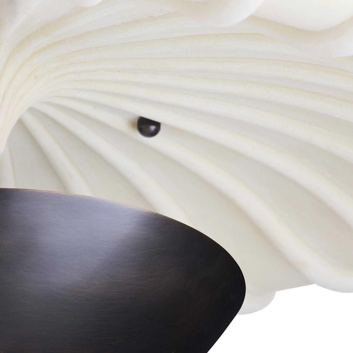 Artisan Camella Flush Mount – English Bronze Steel, Ivory Ricestone — view 8