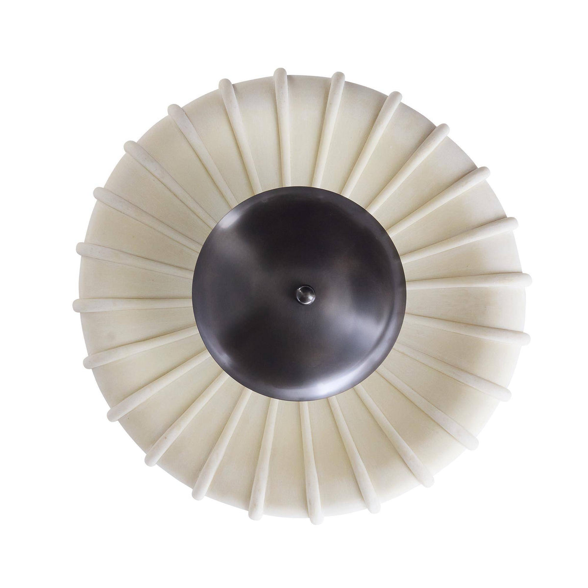 Artisan Camella Flush Mount – English Bronze Steel, Ivory Ricestone — view 9