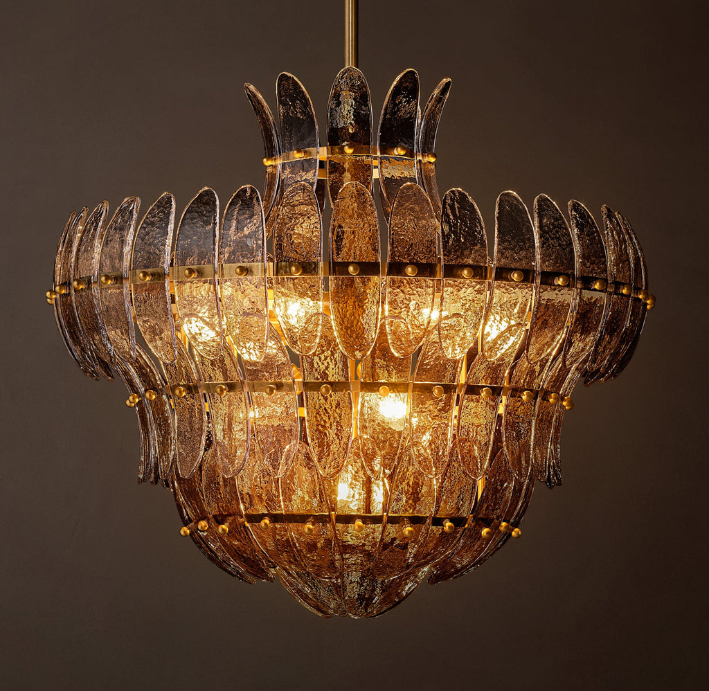 Sculptural Amelia Smoke Glass Round Chandelier – 26" — view 1