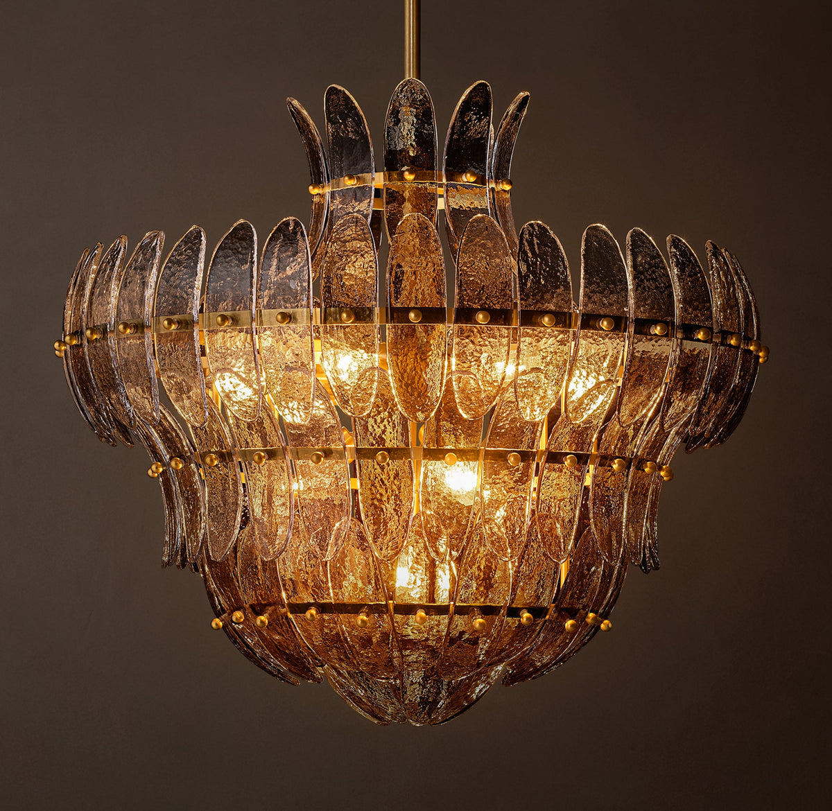 Sculptural Amelia Smoke Glass Round Chandelier – 26" — view 1