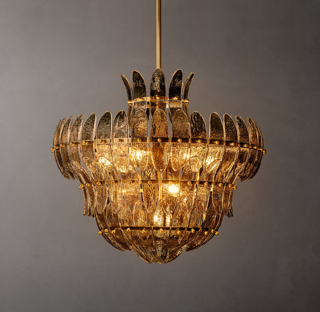 Sculptural Amelia Smoke Glass Round Chandelier – 26" — view 2