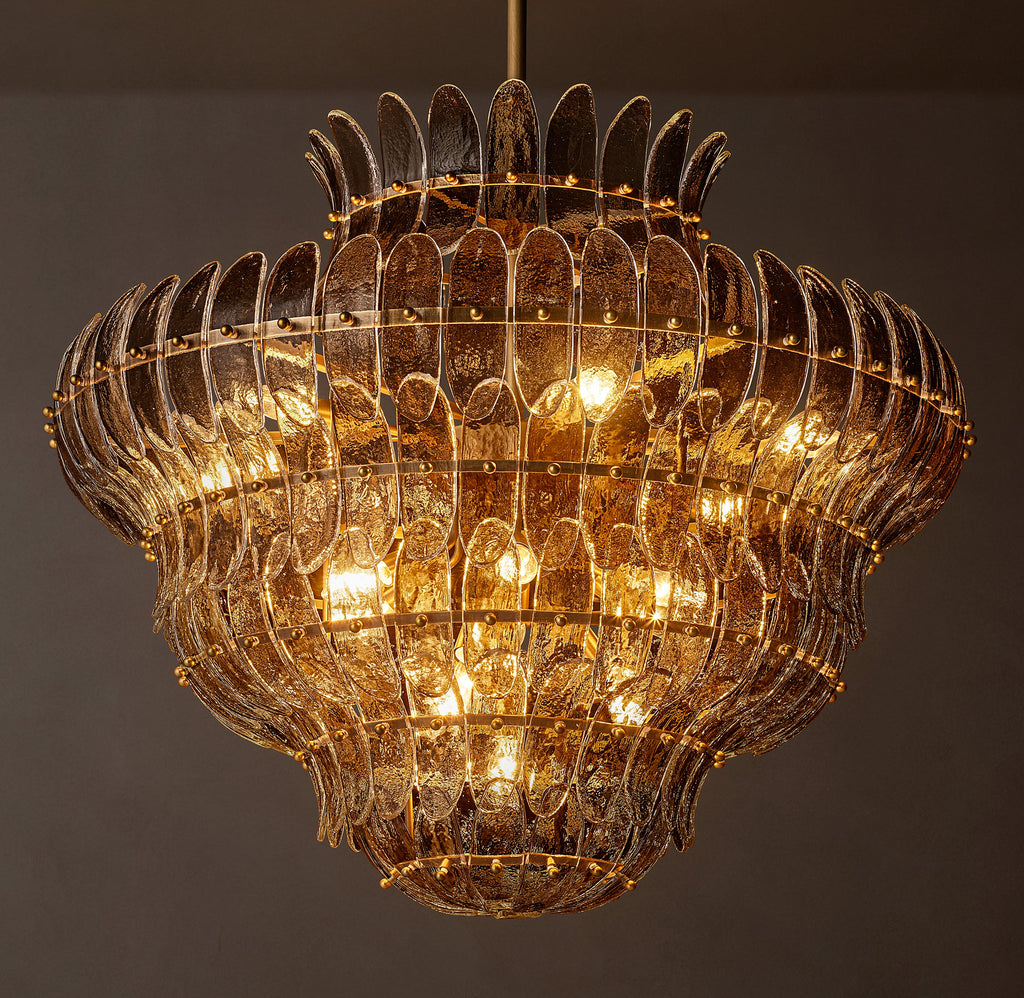 Sculptural Amelia Smoke Glass Round Chandelier – 36" — view 1