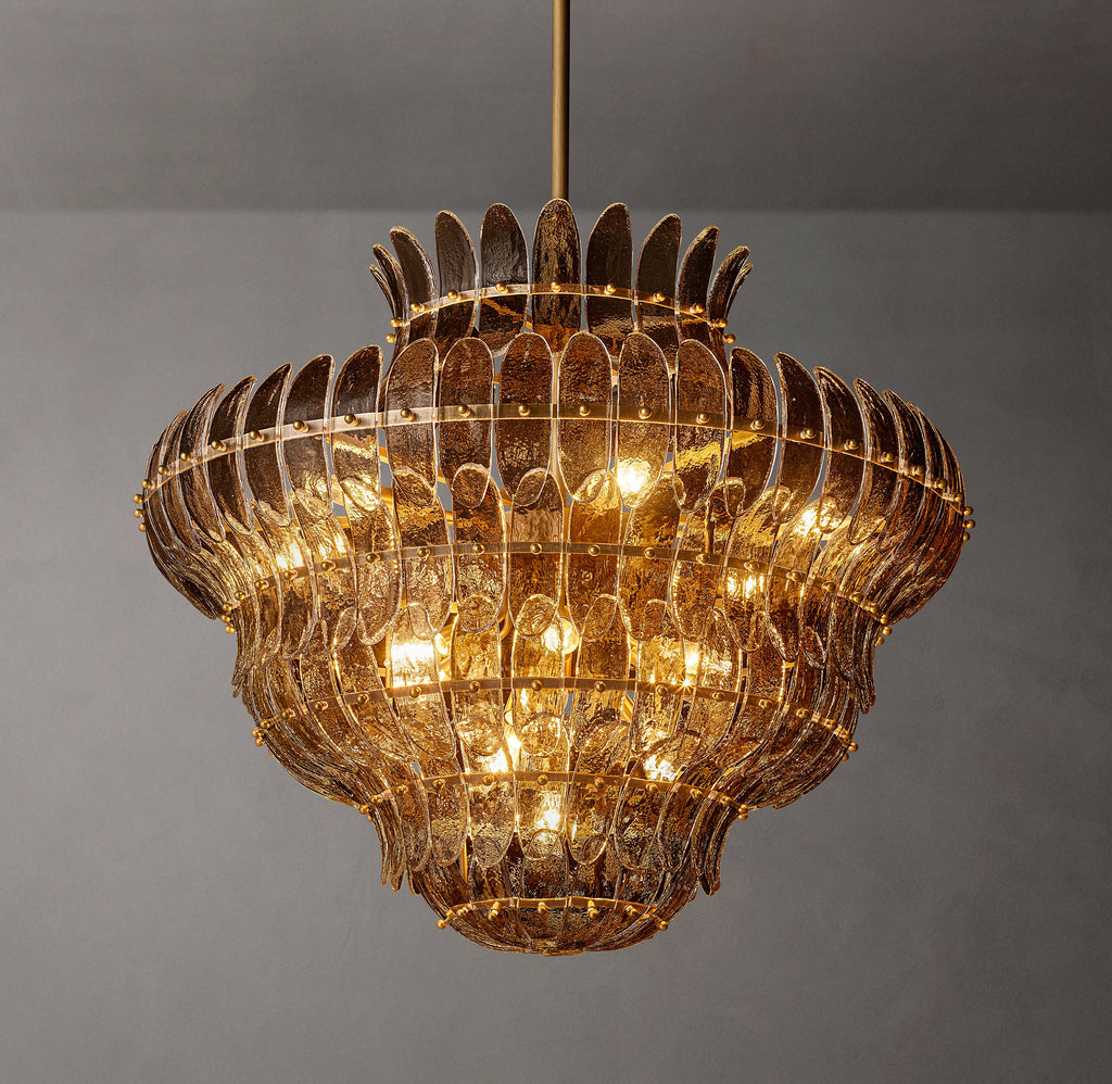 Sculptural Amelia Smoke Glass Round Chandelier – 36" — view 2